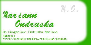 mariann ondruska business card